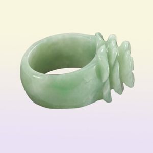 A BENSAS BERMANOS NATURAL Birmânia Jade Green Flores pequenas de rosa jade anel de anel Flores Damadas 68311237165315