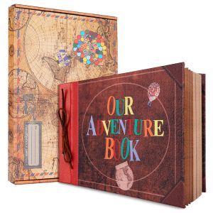 Álbum DIY Álbum de fotos Handmade Our Adventure Book Scrapbook Retro Kraft Album Travel Anniversary Wedding Guest Book Presente do Dia da Mãe