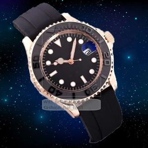 Clean Yacht Chocolate Mens Master Stainless Steel Rose Diving Gold Bracelet Scratch Resistant Sapphire Lens Watch