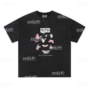 Kith T Shirt Designer T Shirt Mens Donut Butterfly Letter Drukowane mody T-shirty Tee Tee Men Men Men Kith Kith Unisex Streetwear 100% Cotton Casual 883