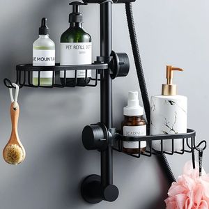 Badezimmerregale Duschregal Aluminiumkorb für Shampoo Seife Speicherverstellbare Küchenarmatur Waschbecken Laghalter 240508