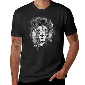 Herrpolos sprutade lejon svartvita t-shirt toppar djur prinor pojkar korta ärm tee kläder
