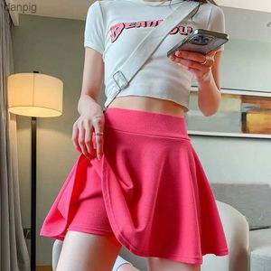 Röcke Sommer Basisrocks Frauen Shorts Mini Elastizität Falten -Röcke hohe Taille Blasen Sonnenröcke Schulmädchen Uniform Staffel Sicherheitshose Y240508