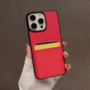 Projektowanie karty Porther Pocket Fase na Apple iPhone 15 Pro Max 14 Plus 13 Samsung Galaxy S24 S23 Ultra Z Przewrotka 1 2 3 4 5 -krotnie luksusowa skórzana okładka PU Coque Fundas Red Red