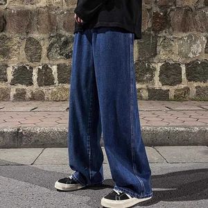 wide leg cargo pants street clothing mens bags Korean fashion loose fitting straight mens clothing Y2K hip-hop style mens Trousers J240507