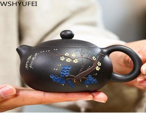 Китайский новый чайный горшок фиолетовый глиняный фильтр Xishi Teapots красавица Кеттл сырой руда черный грязевый набор