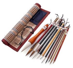 Установите китайскую каллиграфию щетки набор кандзи японская картина Sumi рисунок художник написал кисти Rollup Bamboo щетка для ручки сумка для ручки