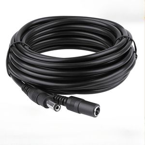 DC12V Güç Uzatma Kablosu 2.1x5.5mm Konektör CCTV Güvenlik Kamerası için Kadından Kadın Siyah Renk 16.5 feet 5m 10m Güç Kablosu