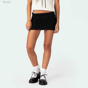 Kjolar skorts tennis goth hög midja mikro kjol punk e-tjej estetik a-line svarta skorts söta sexiga streetwear y2k korta byxa sportbottnar d240508