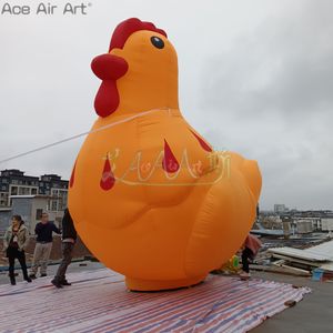 Modelo de frango inflável de galinha inflável de 3m de 3m de altura de 3m de altura ou personalização com soprador de ar para decoração ou propaganda