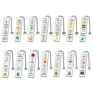 2st Color Printing Bookmarks with Chain Gift for Book Lover Reader Bookworms Teacher Metal Reading Mark D5QC