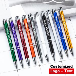  10-100pcslot hochwertiger schwarzer Roller-Metall-Kugelschreiber 1,0-mm-Geschenkstifte kostenlos Custom 240507