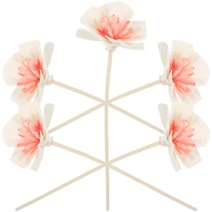 装飾的な花5 PCS TONGCAOHUAアクセサリーホームスティック用のリードディフューザー木製の香り