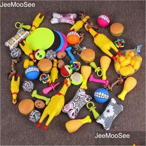 Dog Toys Chews 10pcs Pet Cat Смешная резиновая скрипель