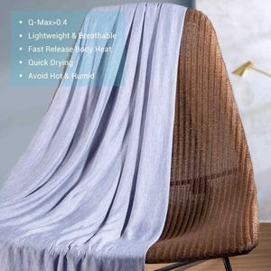 Blankets Summer Cooling Blanket Throw Light Thin Duvet Comforter Quilt Double Layer Q-Max 0.4 Fiber Heat Absorb Cover Over Cold Blankets