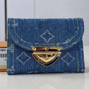 24SS Women CRAFTY ZIPPY Long Short Wallets Handbag Denim Blue Classic Flower s Designers Bag Ladies Travel Wallet Coin Purse With original box