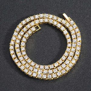 デザイナージュエリーペンダントネックレスヒップホップ3mm4mm5mm6mm合金ラインストーンテニスチェーンパーソナリティヒップホップネックレスの列