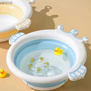 Bathing Tubs Seats Baby washbasin foldable and hanging washbasin baby cartoon portable bathtub baby cartoon crown portable WX