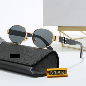 Küçük Metal Çerçeve Oval Güneş Gözlüğü Kadınlar için 2024 Marka Tasarımcısı Moda Lüks Gölgeleri UV400 Gözlük Erkekler Vintage Güneş Gözlükleri