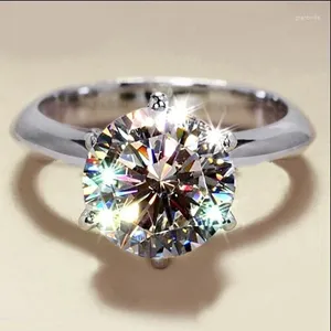 Yan taşlarla zarif kadın kız basit zirkon yüzüğü 925 gümüş dolu düğün vaat eden kadınlar için minimalist mücevherler