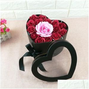 Gift Wrap 1 Pc Flower Box Valentines Day Or Weddings Gifts Holding Heart Strong Paper With Two Layers Structure Drop Delivery Home G Dhiuf