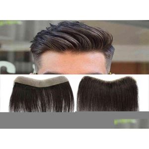 رجال الأطفال الباروكات الجبهة الرجال Toupee 100 قطعة شعر بشرية لـ V style remy مع قاعدة رقيقة من الجلد الطبيعية تسليم تسليم DHOGP