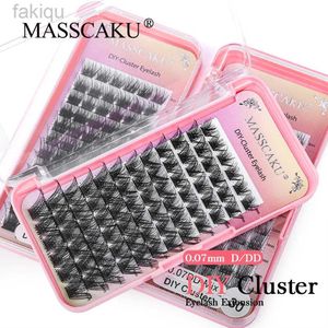 False Eyelashes MASSCAKU DIY cluster eyelash extension false bundle eyelashes 72 rolls natural Russian artificial mink skin makeup eyelashes d240508