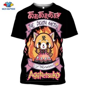 Sonspee Death Metal Karaoke Kala aggretsuko agressivo retsuko mens t camisetas casuais 3d ptint tshirt de manga curta feminina roupas 218406094