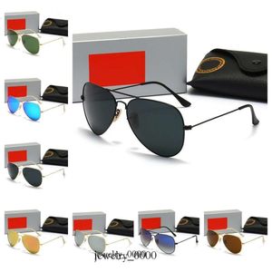 Óculos de sol de lentes de vidro de alta qualidade Mulheres de vidro Vintage Aviador Aviador Wayfarer Brand Sun Glasses Band Uv400 Bans Ben com Box e Case 7250