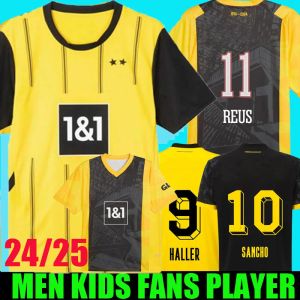 Dortmunds 23 24 футбольные майки детские комплекты четвертый 4th Special Sancho 2023 2024 Cup Trikot 50th Anniversary Football Room Home Away Threit Haller REUS Moukoko Brandt Sets