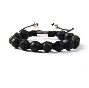 Jewelry Whole 10pcslot High Quality 10mm Lava Rock Stone With Natural Matte Stone Beads Macrame Bracelet For Men039s Gift1978001