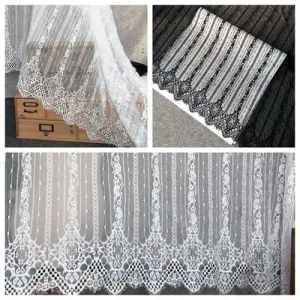 Ciglia da 3 metri/lotto ciglia rivestite in pizzo in pizzo nero tessuto in pizzo bianco fatti a mano abiti da sposa accessori da sposa larghe 150 cm