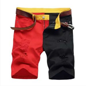 Men's Shorts Mens Ripped Short Jeans 2022 Men Bermuda Summer New Fashion Casual Hole Denim Cotton Shorts Male Brand Clothes T240507