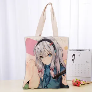 Evening Bags Handbags Eromanga Sensei Canvas Tote Bag Cotton Cloth Shoulder Shopper For Women Eco Foldable Reusable Shopping 0331