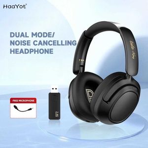 Kulaklıklar Cep telefonları için etkin gürültü iptali ile en iyi Bluetooth kulaklıklar PS4 PS5 PC 2.4G Mikrofonlu Kablosuz Kulaklıklar J240508