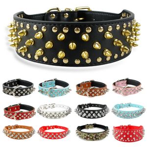 Stachelste Lederhundkragen für kleine mittelgroße Hunde Bulldogge Verstellbarer Antibite -Welpen -Hals -Gurtkragen Haustier Accessoires 240508