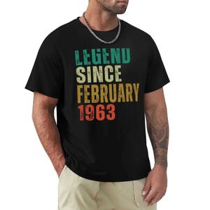 T-shirty mężczyzn Legendarna 59. rocznica od lutego 1963 r. Świetna retro 59. urodziny T-shirt ciężka Męskie T-shirtl2405