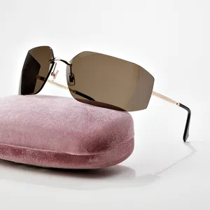 Мужские дизайнерские солнцезащитные очки Mu54ys Titanium titanium rimless Rimless Fashion Brand Trend Sunglasses UV400 УФ -защита для ухода за глаза