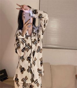 Pajamas Women039S 2021 New Spring and Autumn Cotton Canain Cartoon Bear Home Clothes Men039S Korea738530