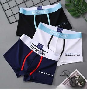 Underpants 3 pezzi Set di pantaloncini da boxe in cotone biancheria intima traspirante Sports Comfort Mens Boxer L-3XL Y240507