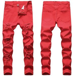 Jeans de jeans masculino Motocicleta Straight Beggar Pants Grande Tamanho Grande