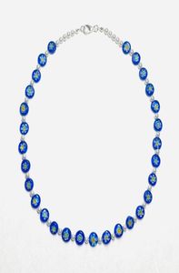 Chokers Boho Women Blue Ladies Natural Freshwater Pearl Inspired Clear Millefiori Стеклянное колье из бусинки 202226273003511293