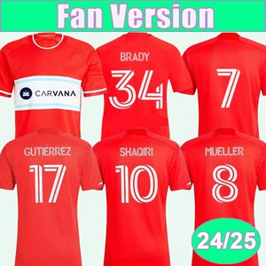 24 25 Chicago Fire Mens Soccer Jerseys MUELLER SHAQIRI GIMENEZ DEAN PINEDA CUYPERS GUTIERREZ Home Red Football Shirts Short Sleeve Uniforms