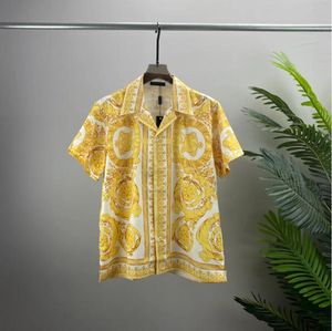 Camicia da uomo designer estate a maniche corta casual abbottona camicia da bowling stampato in stile spiaggia abbigliamento t-shirt traspirato #181