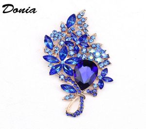 Donia Jewelry Flower Fashion Spettaio Coro grande Spettatura in vetro Crystal Glass Women039 Accessori per cappotto per spillo 3296704