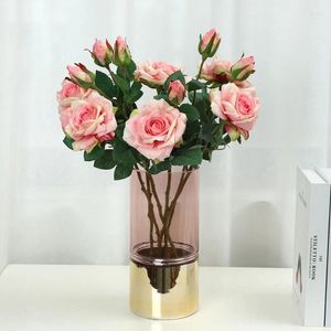 Decorative Flowers 1PC Artificial Rose Single Fake Flower Long Stem Bouquet For Wedding Home Party Decoration