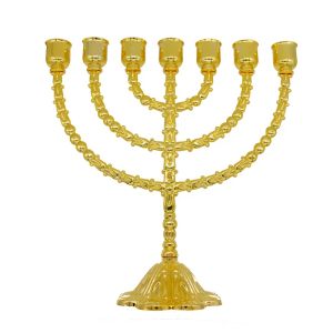 Titolare Crystal Candle Holder Big Menorah Candelabra Brass Gold Holder 7 religiosi ramificati