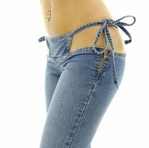 Osobowość Women039S Slim Ultra Talist Bikini Dżinsy Mody Modne Spodnie Dortainting Spodnie Flares 2010142242310