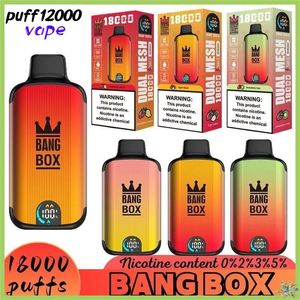 Bang Box Puff 18000 VAPE 18K sbuffi Dual Mesh Vaper usa e getta AUTUNIC ELF BOX VAPER MESH Coil sigarette elettroniche ricaricabili 0% 2% 3% 5% Sistema penna