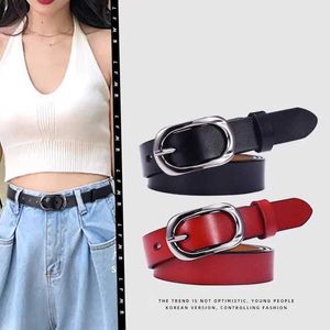 Bälten 2024 New Womens Belt Fashion Versatile Jeans Belt High End Belt Womens Decoration Korean Edition Trend Y240507